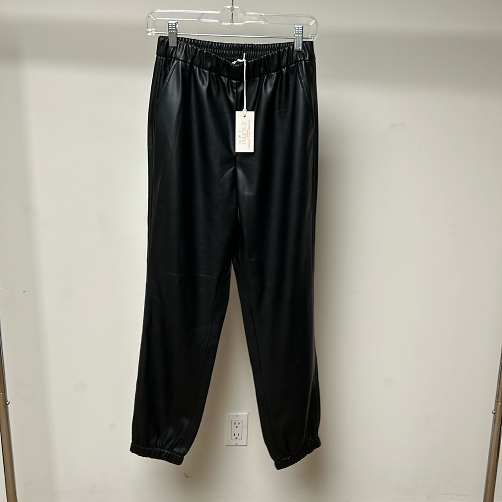 Z supply Leonara faux leather jogger black